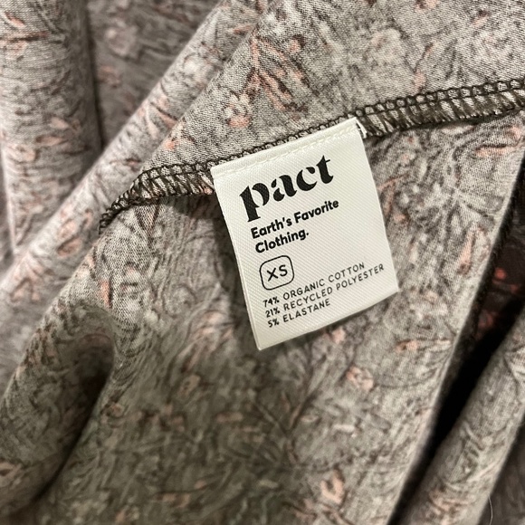 Pact Women's Organic Double V-Neck Tank Dress Cotton Fit & Flare in Floral (XS) - Picture 9 of 10